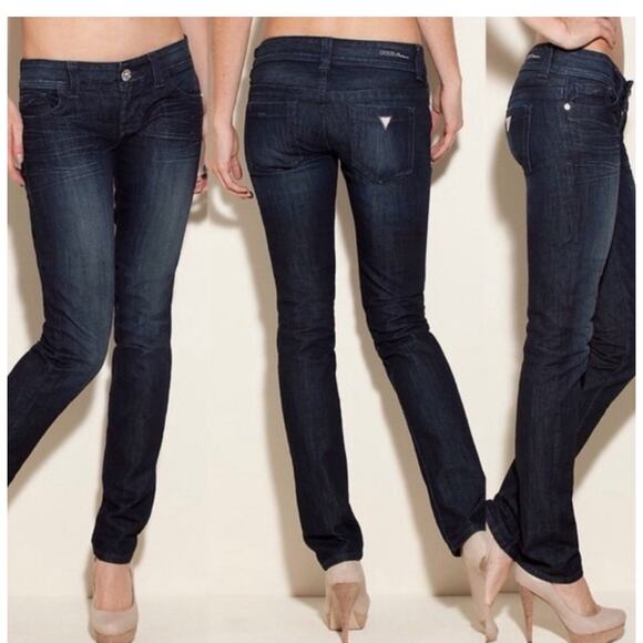Guess Collection Daredevil Low Rise Crystal Studded Denim Jeans 27 - Picture 3 of 10